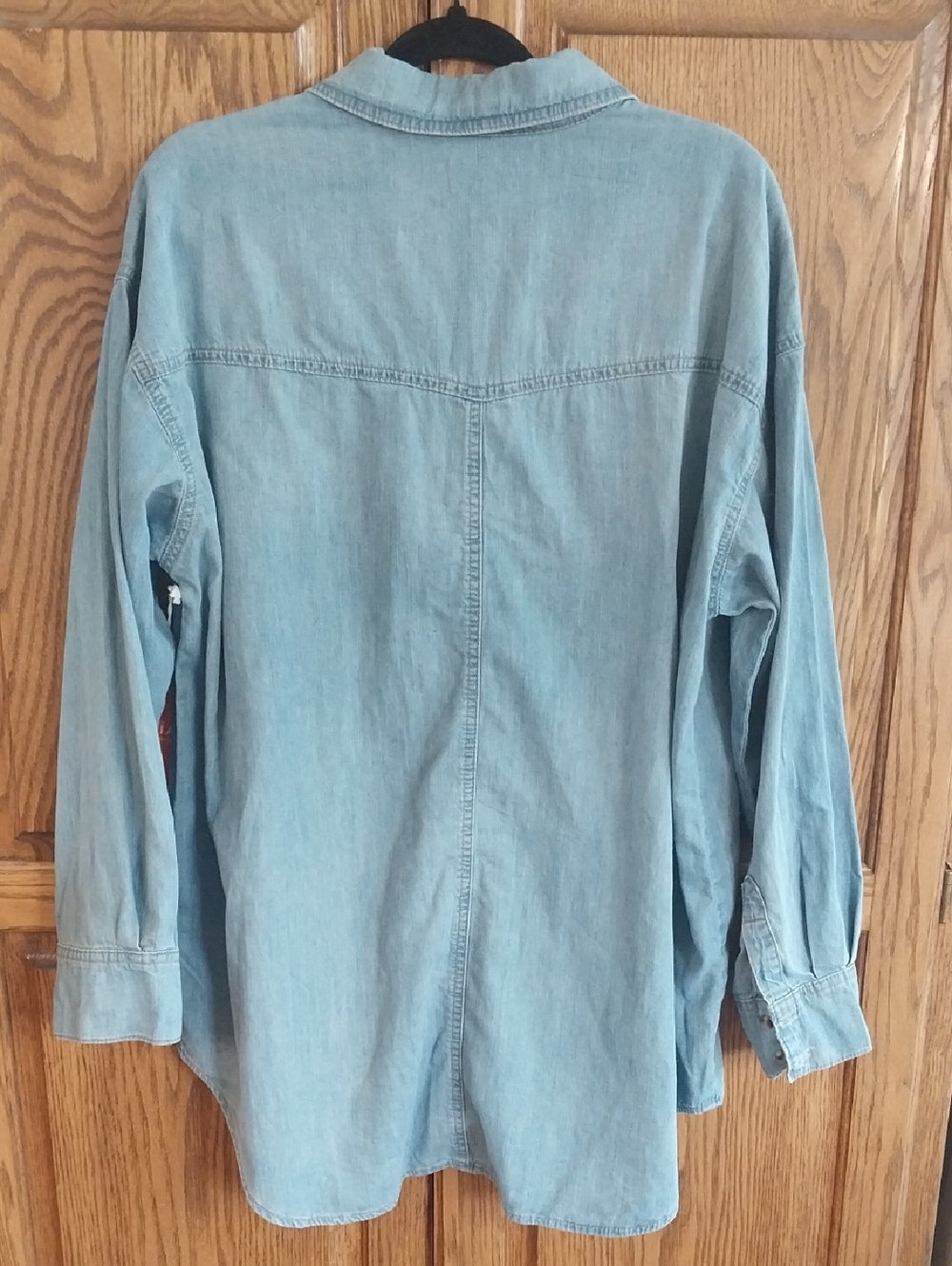Sofia Vergara NWT Women's Size Large 12/14 Oversized Boyfriend Shirt Med Wash - Picture 9 of 13
